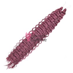 Extensie de par afro Deep Water Wave Twist Crochet de 40 cm Cod ADWBUG40 Burgundy Pink